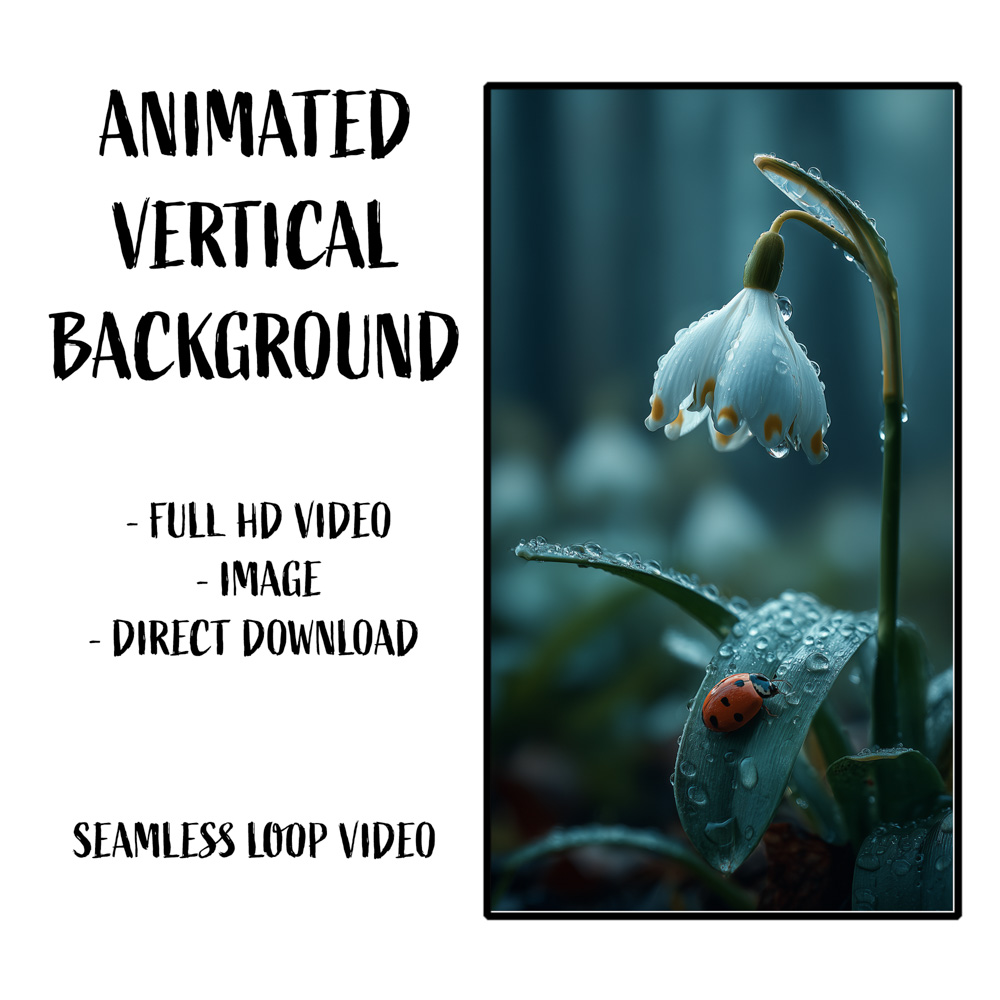 Ladybug in the Rain Nature background for Phones