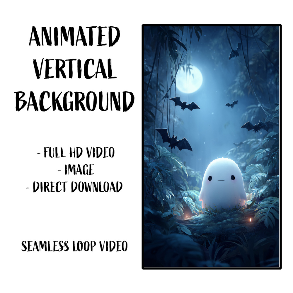 Little Gost and Bats Wallpaper for Phones